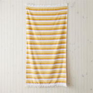 Detailed information about the product Adairs Lemon Yellow Velour Ocean Stripe Beach Towel