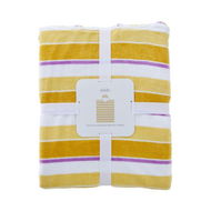 Detailed information about the product Adairs Yellow Velour Ocean Stripe Lemon Hooded Beach Towel