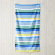 Detailed information about the product Adairs Blue Beach Towel Velour Pacific Stripe Aqua