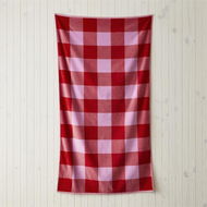 Detailed information about the product Adairs Red Velour Pink & Red Gingham Beach Towel