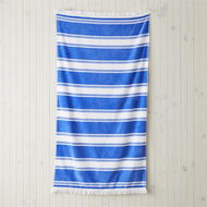 Detailed information about the product Adairs Blue Velour Summer Stripe Beach Towel