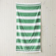 Detailed information about the product Adairs Green Beach Towel Velour Summer Stripe Green Beach Towel