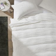 Detailed information about the product Adairs White Super King Velvet Arch Off White Quilt Cover Set