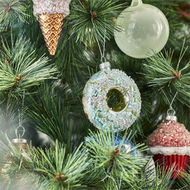 Detailed information about the product Adairs Green Vintage Glass Donut Ornament