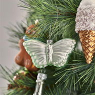 Detailed information about the product Adairs Soft Green Vintage Glass Butterfly Ornament