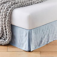 Detailed information about the product Adairs Vintage Washed Dusty Blue Linen Valance (Blue Single)