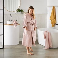 Detailed information about the product Adairs Pink Bathrobe Vintage Washed Linen Bath Robe One Size Nude