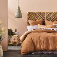 Detailed information about the product Adairs Orange Vintage Washed Linen Caramel Queen Quilt Cover