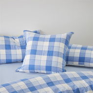 Detailed information about the product Adairs Blue European Each Vintage Washed Linen Cotton French Blue Check Pillowcase