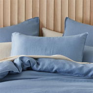 Detailed information about the product Adairs Vintage Washed Linen Denim Pillowcases - Blue (Blue Queen Pillowcase Pair)