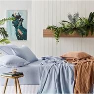 Detailed information about the product Adairs Blue Vintage Washed Linen Dusty King Pillowcase Pair