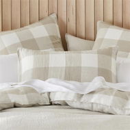 Detailed information about the product Adairs Natural Vintage Washed Linen Large Linen Check European Pillowcase Each