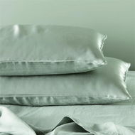 Detailed information about the product Adairs Green Vintage Washed Linen Silk Eucalyptus King Pair Pillowcase