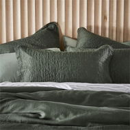 Detailed information about the product Adairs Green European Pillowcase Each Vintage Washed Linen Thyme Quilted