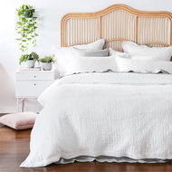 Detailed information about the product Adairs Vintage Washed Linen White Quilted Quilt Cover (White King)