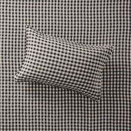 Detailed information about the product Adairs Vintage Washed Onyx Check Pillowcases - Black (Black Queen Pillowcase Pair)