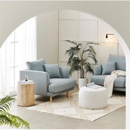 Detailed information about the product Adairs Blue Sofa Virginia Sofa Collection 1 Seater Dusty Blue