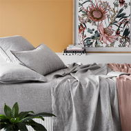 Detailed information about the product Adairs Grey VW Linen Queen Grey Marle Sheet Sets