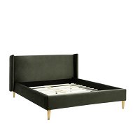Detailed information about the product Adairs Olive Green King Winston Velvet Full Bed