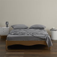 Detailed information about the product Adairs Yarn Dyed Coal Gingham Sheet Set - Black (Black King Single)