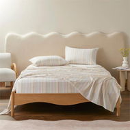 Detailed information about the product Adairs Yarn Dyed Neapolitan Stripe Sheet Set - Natural (Natural King Extra Depth)