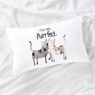 Detailed information about the product Adairs White You Are Purrfect Text Standard Pillowcase 48cm x 74cm