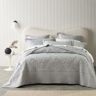 Detailed information about the product Bianca Laurent Silver Bedspread Set - Grey By Adairs (Grey Queen)