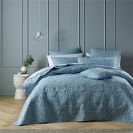 Detailed information about the product Adairs Blue King Bianca Sabrina Provincial Blue Bedspread Set