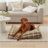 Detailed information about the product Adairs Green Pet Bed Fetch Belgian Multi Greens Check Linen Pet Bed