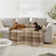 Detailed information about the product Adairs Natural Pet Bed Fetch Maisy Biscuit & Forest Check Double Fold