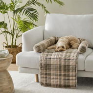 Detailed information about the product Fetch Maisy Biscuit & Forest Check Fold - Natural By Adairs (Natural Pet Bed)