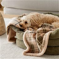 Detailed information about the product Adairs Natural 150x100cm Fetch Maisy Pet Blanket Biscuit/Forest Check 150x100cm