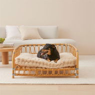 Detailed information about the product Fetch Oasis Natural Sherpa Pet Bed Cushion By Adairs (Natural Cushion)