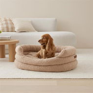 Detailed information about the product Fetch Ziggy Beige Sherpa Pet Bed - Natural By Adairs (Natural Large)