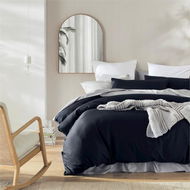 Detailed information about the product Adairs India Ink Black 500TC Pima Worlds Softest Cotton Sheets And European Pillowcase Each