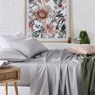 Detailed information about the product Worlds Softest Cotton Grey Sheets 500TC Pima Worlds Softest Cotton Silver Queen Sheet Separates By Adairs