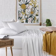 Detailed information about the product Adairs White Queen Worlds Softest Cotton Sheets 500TC Pima White Sheet Set