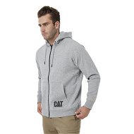Detailed information about the product Caterpillar Fleece Cat Logo Full Zip Hoodie Mens Heather Grey-Washed Black