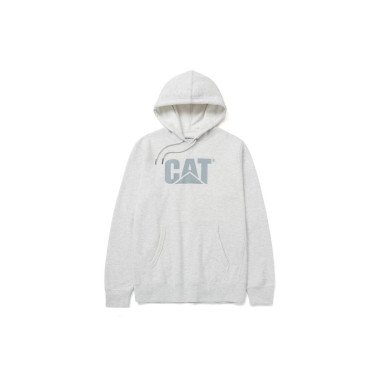 Caterpillar Foundation Hooded Sweatshirt Mens Light Heather Grey/Limestone