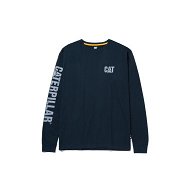 Detailed information about the product Caterpillar Trademark Banner Long Sleeve Tee Mens Navy