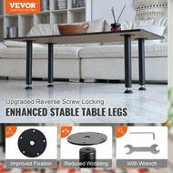 Detailed information about the product 0.4M Solid Steel Adjustable Desk Legs Office Table Furniture 4 pcs Black