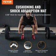 Detailed information about the product 0.56 Thick Gym Floor Mats 12 Tiles Rubber Top with EVA Foam Black & Blue