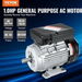 0.75KW Electric Motor 1400 rpm AC 220~240V 5.45A 80 B3 Frame Air Compressor Motor Single Phase 19mm Keyed Shaft CW/CCW Rotation. Available at Crazy Sales for $219.95