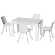 Detailed information about the product 1 Artiss Dining Table and 4 Chairs Set Rectangle White