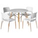 1 Artiss Dining Table and 4 Chairs Set Round White. Available at Crazy Sales for $389.95