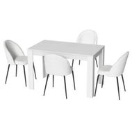 Detailed information about the product 1 Artiss Dining Table and 4 Chairs Set White Sherpa