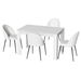 1 Artiss Dining Table and 4 Chairs Set White Sherpa. Available at Crazy Sales for $334.95
