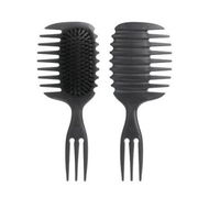 Detailed information about the product 1 Pack Black Wet Dry Dual Use Anti Static Curl Definition Air Cushion Airbag Comb With Three-Pronged Wide-Tooth