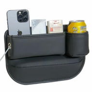 Detailed information about the product 1 Pack Car Seat Gap Filler Organizer,Car Seat Organizer,Seat Gap Storage Box with Cup Holders,Car Leather Cup Holder Gap Bag Front Seat (Right Side)