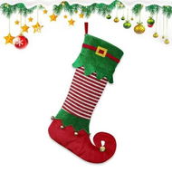 Detailed information about the product 1 Pack Large Christmas Stockings Xmas Fireplace Hanging Stockings Green Red Velvet Stocking Winter Stockings Gift Holding Bag